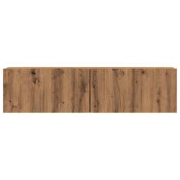 Berkfield Home Wall Mounted TV Cabinet Artisan Oak 120x30x30 cm Engineered Wood in Brown - Size: 120 x 30 x 30 cm - thumbnail 4