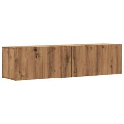 Berkfield Home Wall Mounted TV Cabinet Artisan Oak 120x30x30 cm Engineered Wood in Brown - Size: 120 x 30 x 30 cm - thumbnail 3
