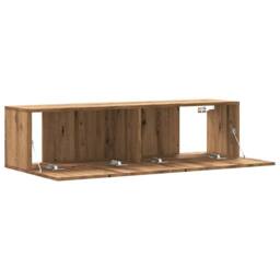 Berkfield Home Wall Mounted TV Cabinet Artisan Oak 120x30x30 cm Engineered Wood in Brown - Size: 120 x 30 x 30 cm - thumbnail 7