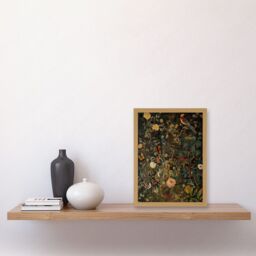 Artery8 Audubon Style Birds in Spring Flower Field Modern Artwork Framed Wall Art Print A4 in Light Oak - thumbnail 2