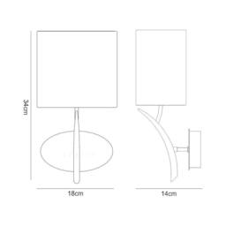 Netlighting Eve Wall Lamp Switched 1 Light E27 Anthracite with White Oval Shade in Black - thumbnail 2