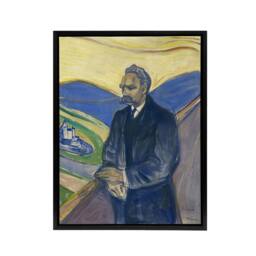 "Artery8 Friedrich Nietzsche Portrait Munch Black Framed Canvas Wall Art - Size: W12"" x H16""" - thumbnail 1