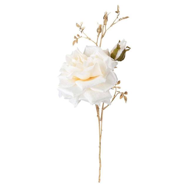 VFM e-Store Christmas Rose Spray Pick Decoration 80cm x 16cm Cream X 1 - Size: 80 cm x 16 cm - image 1