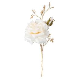 VFM e-Store Christmas Rose Spray Pick Decoration 80cm x 16cm Cream X 1 - Size: 80 cm x 16 cm