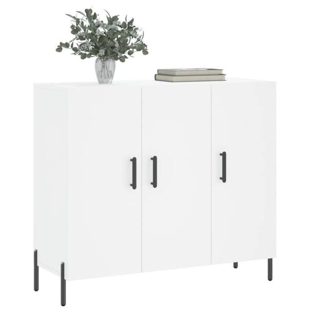 Berkfield Home Sideboard White 90x34x80 cm Engineered Wood - Size: 90 x 34 x 80 cm - image 1
