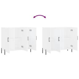Berkfield Home Sideboard White 90x34x80 cm Engineered Wood - Size: 90 x 34 x 80 cm - thumbnail 9