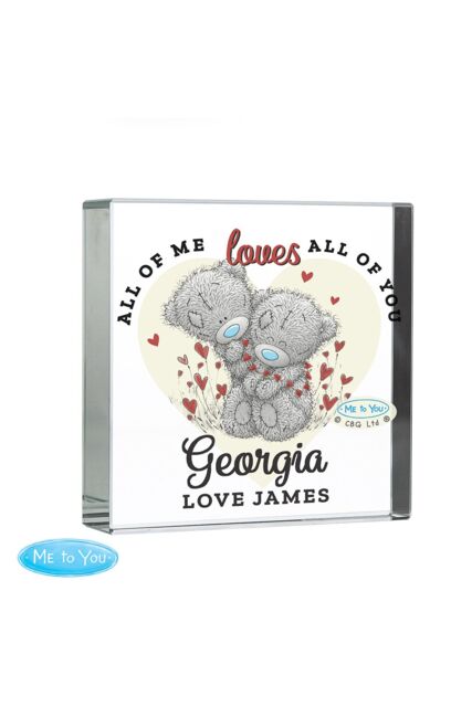Personalised Memento Company Personalised Me to You Love Heart Crystal Token in Clear - image 1