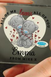 Personalised Memento Company Personalised Me to You Love Heart Crystal Token in Clear - thumbnail 3