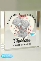Personalised Memento Company Personalised Me to You Love Heart Crystal Token in Clear - thumbnail 4
