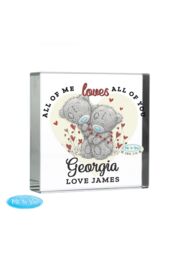 Personalised Memento Company Personalised Me to You Love Heart Crystal Token in Clear - thumbnail 1