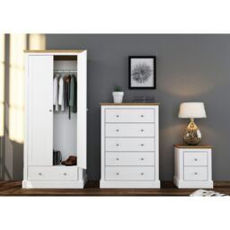 Lemon Pavilion Furniture Devon 5 Drawer Chest - L39.5 x W79 x H111.9 cm - White - Size: 1 Pack - thumbnail 2