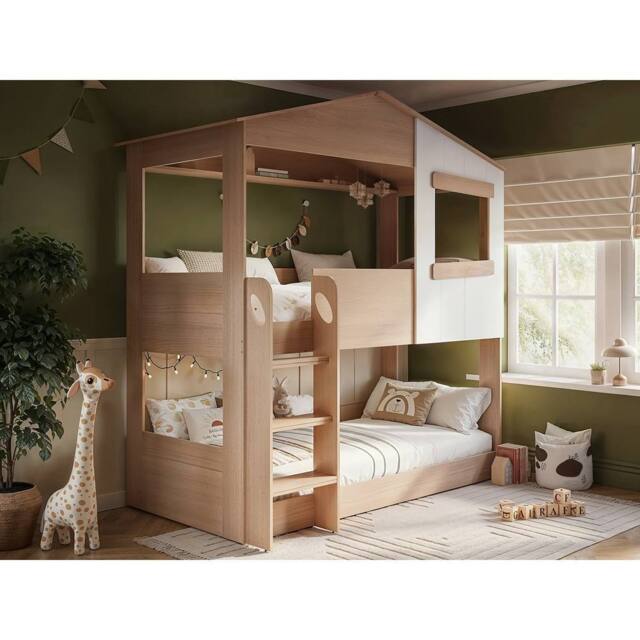 Flair Dreamland House Bunk Bed in Light Oak - Size: Single - image 1