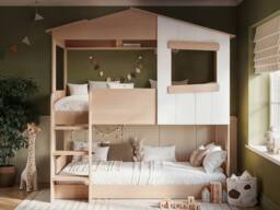 Flair Dreamland House Bunk Bed in Light Oak - Size: Single - thumbnail 2