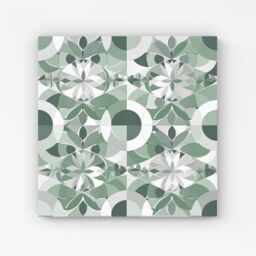 "Warren Reed - Designer Geometric Pastel Green Canvas - Size: W16"" x H16""" - thumbnail 1
