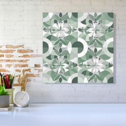 "Warren Reed - Designer Geometric Pastel Green Canvas - Size: W16"" x H16""" - thumbnail 2
