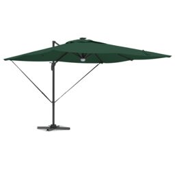 Berkfield Home Cantilever Roma Parasol with LEDs Green 286x285x270 cm Aluminium - Size: 286 x 285 x 270 cm - thumbnail 3