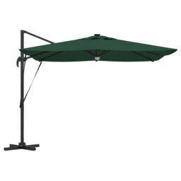 Berkfield Home Cantilever Roma Parasol with LEDs Green 286x285x270 cm Aluminium - Size: 286 x 285 x 270 cm - thumbnail 6