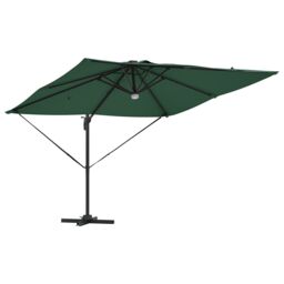 Berkfield Home Cantilever Roma Parasol with LEDs Green 286x285x270 cm Aluminium - Size: 286 x 285 x 270 cm - thumbnail 4
