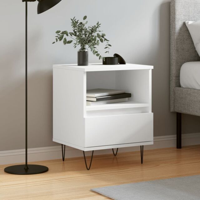 Berkfield Home Bedside Cabinet White 40x35x50 cm Engineered Wood - Size: 40 x 35 x 50 cm - image 1