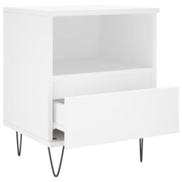 Berkfield Home Bedside Cabinet White 40x35x50 cm Engineered Wood - Size: 40 x 35 x 50 cm - thumbnail 5