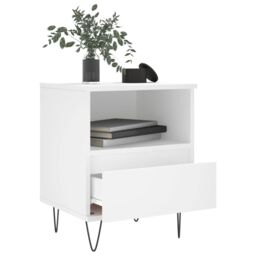 Berkfield Home Bedside Cabinet White 40x35x50 cm Engineered Wood - Size: 40 x 35 x 50 cm - thumbnail 4