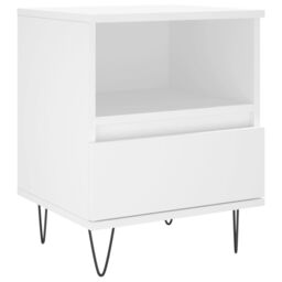 Berkfield Home Bedside Cabinet White 40x35x50 cm Engineered Wood - Size: 40 x 35 x 50 cm - thumbnail 2
