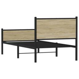 Berkfield Home Metal Bed Frame without Mattress Sonoma Oak 90x190 cm Single in Light Brown - thumbnail 7