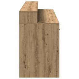 Berkfield Home Soft Desk with LED Lights Artisian Oak 160x55x91 cm Engineered Wood in Brown - Size: 160 x 55 x 91 cm - thumbnail 7