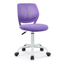 Costway School Desk Chair Ergonomic Study Chair Rolling Swivel Task Chair with Adjustable Height Purple - thumbnail 2