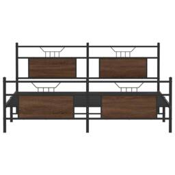 Berkfield Home Metal Bed Frame without Mattress Brown Oak 160x200 cm - thumbnail 6
