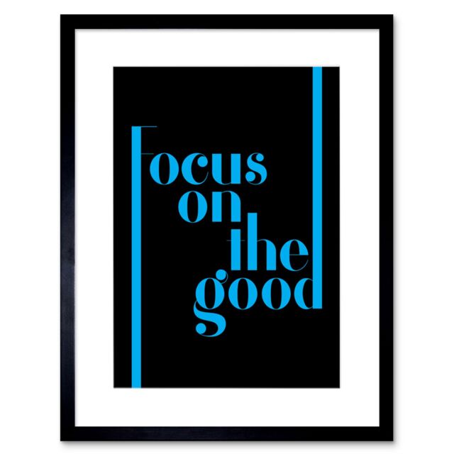 "Artery8 Wall Art Print Extended Blue Focus Good Framed in Black - Size: W7"" x H9""" - image 1