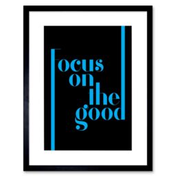 "Artery8 Wall Art Print Extended Blue Focus Good Framed in Black - Size: W7"" x H9""" - thumbnail 1