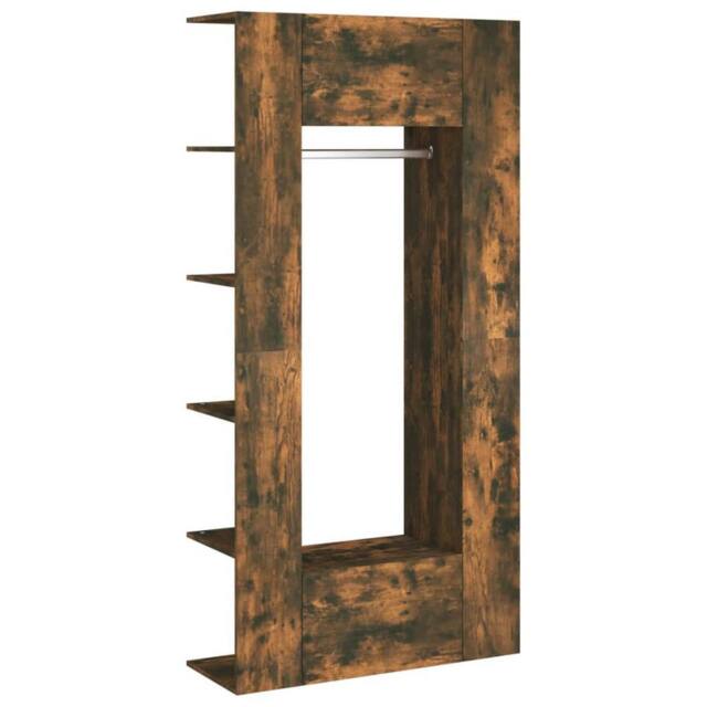 Berkfield Home Hallway Cabinets 2 pcs Smoked Oak Engineered Wood in Brown - image 1