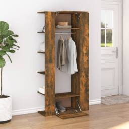 Berkfield Home Hallway Cabinets 2 pcs Smoked Oak Engineered Wood in Brown - thumbnail 2