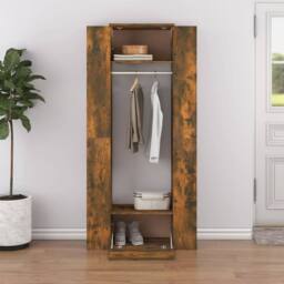 Berkfield Home Hallway Cabinets 2 pcs Smoked Oak Engineered Wood in Brown - thumbnail 3