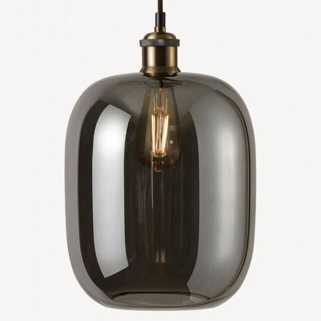 CGC Lighting Lorna Smoked Glass Cylinder Lampshade in Dark Grey - image 1