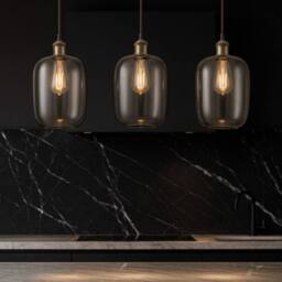 CGC Lighting Lorna Smoked Glass Cylinder Lampshade in Dark Grey - thumbnail 3