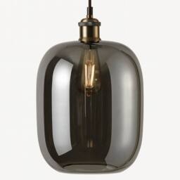 CGC Lighting Lorna Smoked Glass Cylinder Lampshade in Dark Grey