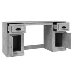 Berkfield Home Elegant Desk with Cabinet Concrete Grey Engineered Wood - thumbnail 8