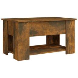 Berkfield Home Modern Coffee Table Smoked Oak 79x49x41 cm Engineered Wood in Brown - Size: 79 x 49 x 41 cm - thumbnail 5