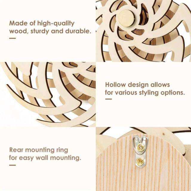 VOGREX 3D Kinetic Wooden Windmill Wall Sculpture in Beige - image 1
