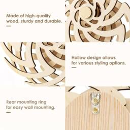 VOGREX 3D Kinetic Wooden Windmill Wall Sculpture in Beige