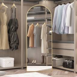 CASSILANDO Arched Full Length Mirror with HD Shatterproof Glass Panel in Gold - Size: 162 cm x 53 cm x 1.4 cm - thumbnail 6