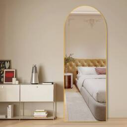 CASSILANDO Arched Full Length Mirror with HD Shatterproof Glass Panel in Gold - Size: 162 cm x 53 cm x 1.4 cm - thumbnail 7