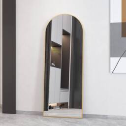CASSILANDO Arched Full Length Mirror with HD Shatterproof Glass Panel in Gold - Size: 162 cm x 53 cm x 1.4 cm - thumbnail 3