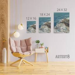"Artery8 South Ledges Rocky Coastal Landscape Hassam Canvas Wall Art Print - Size: W12"" x H16""" - thumbnail 4