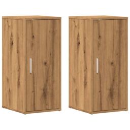 Berkfield Home Shoe Cabinets 2 pcs Artisan Oak 32x35x70 cm Engineered Wood in Brown - Size: 32 x 35 x 70 cm - thumbnail 4