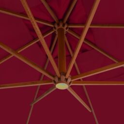Berkfield Home Cantilever Umbrella with Wooden Pole 400x300 cm Bordeaux Red - thumbnail 4