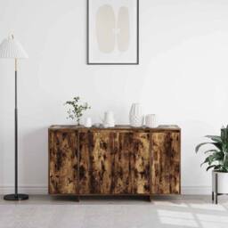 Berkfield Home Smoked Oak Sideboard Smoked oak Wood 135 x 41 x 75 cm Storage in Brown - thumbnail 4