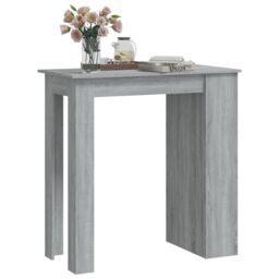 Berkfield Home Bar Table with Storage Rack Grey Sonoma 102x50x103.5cm Engineered Wood - Size: 102x50x103.5 cm - thumbnail 4